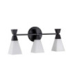 Applique murale Salle de bains Bowtie Verre Opale,Acier Noir mat