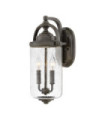 Hinkley Outdoor Wall Sconce Clear Seeded Glass, Weather Resistant Composite, Oil Rubbed Bronze
