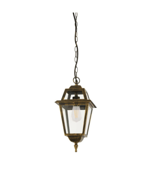 Lámpara colgante New de aluminio, cristal dorado, negro