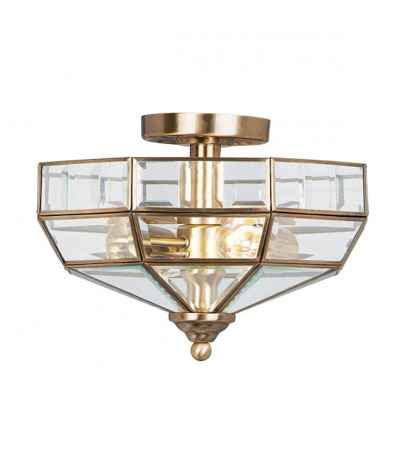 New England Deckenleuchte, Bronze und Glas