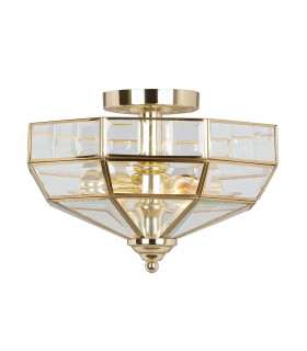 Lampada da soffitto Old Park, bronzo antico e vetro