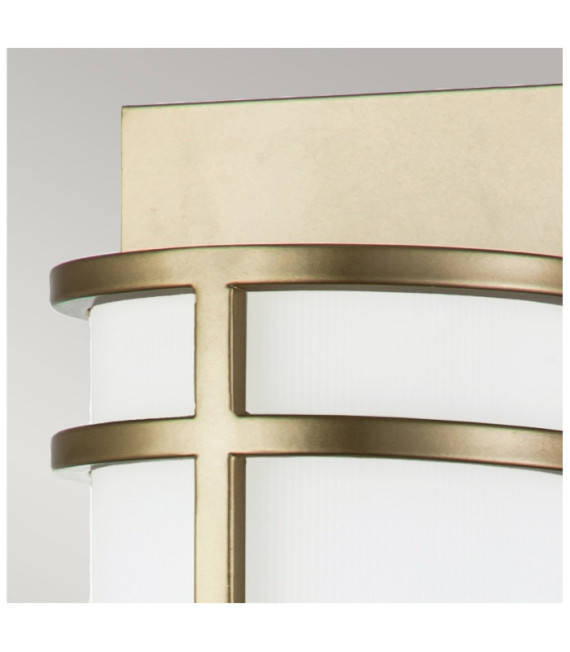 Lampada da parete Fusion in vetro opale, acciaio, ottone naturale verniciato