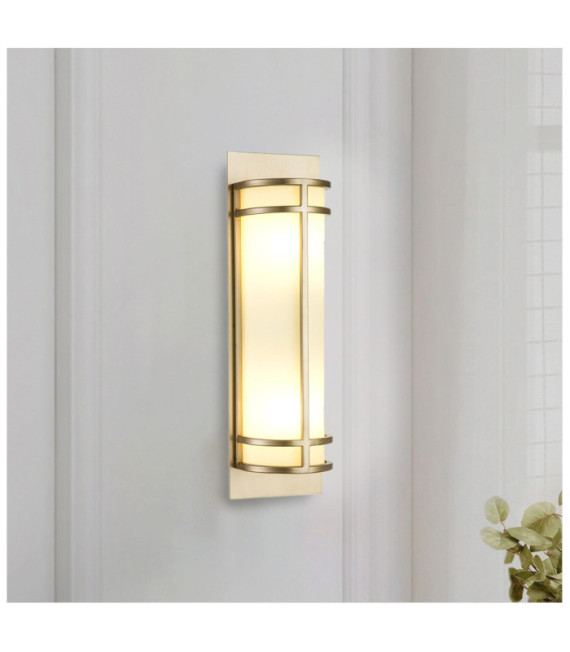 Applique murale Fusion Verre Opale,Acier Laiton naturel peint