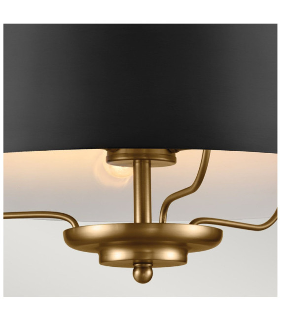 Luella Pendant Light Black Steel, Brass