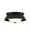 Plafonnier Salle de bains Bowtie Verre Opale,Acier Noir mat