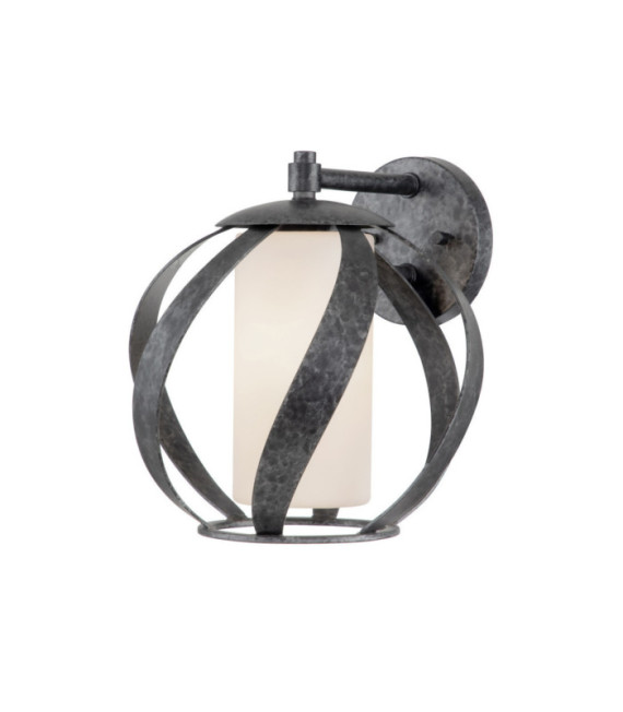 Applique murale Quoizel Acier,verre dépoli opale Vieux Noir