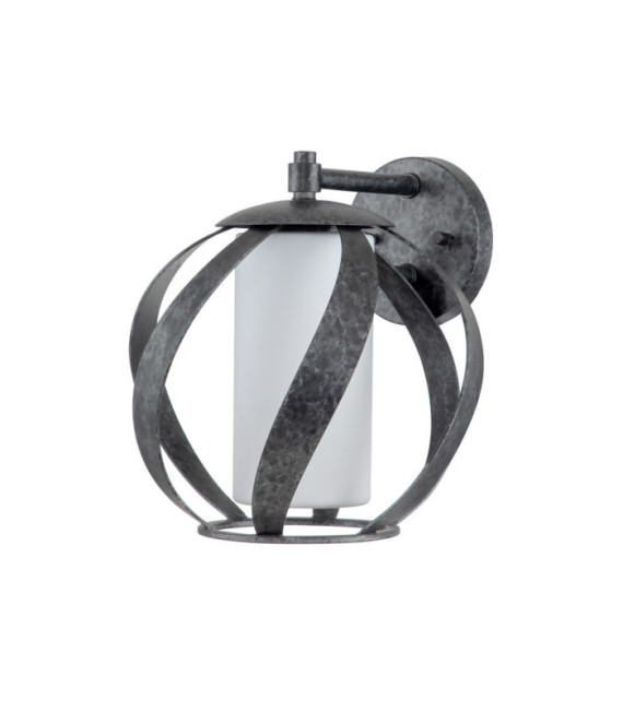 Lampada da parete Quoizel Acciaio, vetro opalino satinato Old Black