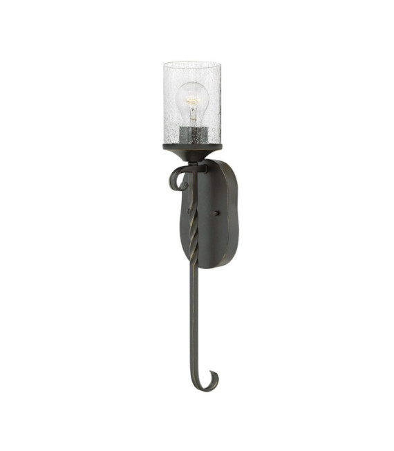 Lampada da parete Hinkley Metallo, vetro granulato trasparente Old Black