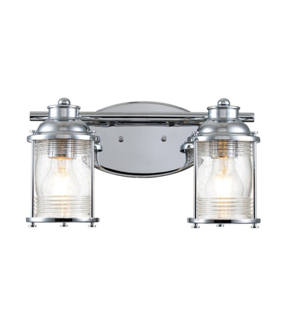 Kichler wall light Steel, transparent grained glass Polished chrome
