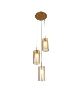 Duo pendant light Mild steel, glass Bronze
