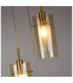 Duo pendant light Mild steel, glass Bronze