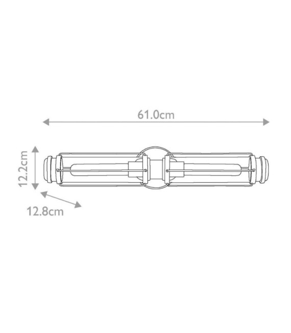 Masthead outdoor wall light Clear glass, black steel, heritage brass