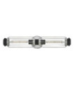 Masthead outdoor wall light Clear glass, Black steel, Polished chrome