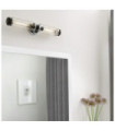 Masthead outdoor wall light Clear glass, Black steel, Polished chrome