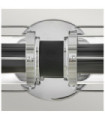 Masthead outdoor wall light Clear glass, Black steel, Polished chrome