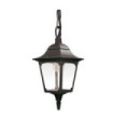 Chapel outdoor pendant light Transparent glass, cast aluminum Black