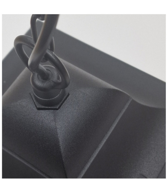 Chapel outdoor pendant light Transparent glass, cast aluminum Black