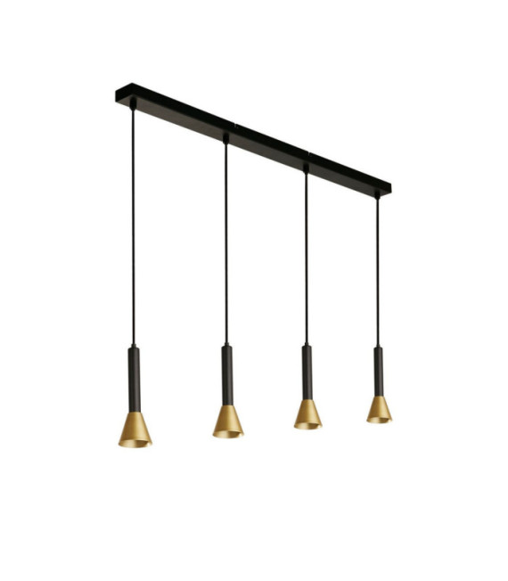 Lámpara colgante de señal Acero dulce Oro, Negro
