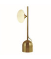 Lampe de table Pebble Acier doux Blanc, Laiton satiné