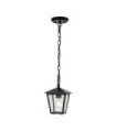 Hinkley outdoor pendant light Aluminum, brass, transparent grained glass Black