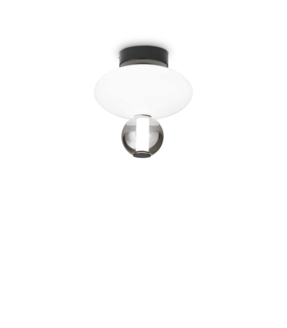 Plafoniera LED Vetro, Metallo Nero