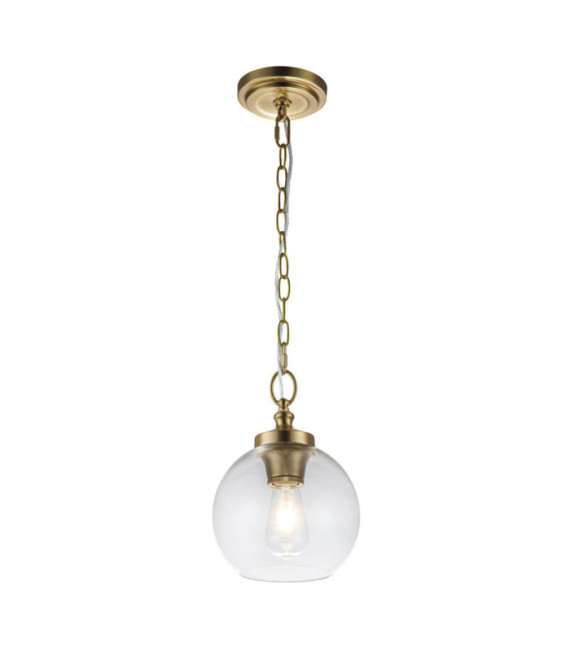 Lampada a sospensione Feiss Vetro trasparente, acciaio Ottone brunito