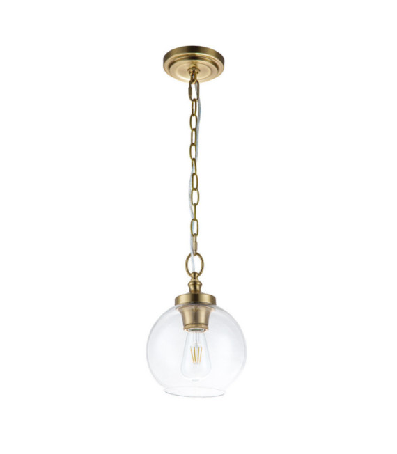 Feiss pendant light Transparent glass, steel Burnished brass