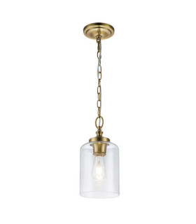Lampada a sospensione Feiss Vetro trasparente, acciaio Ottone brunito