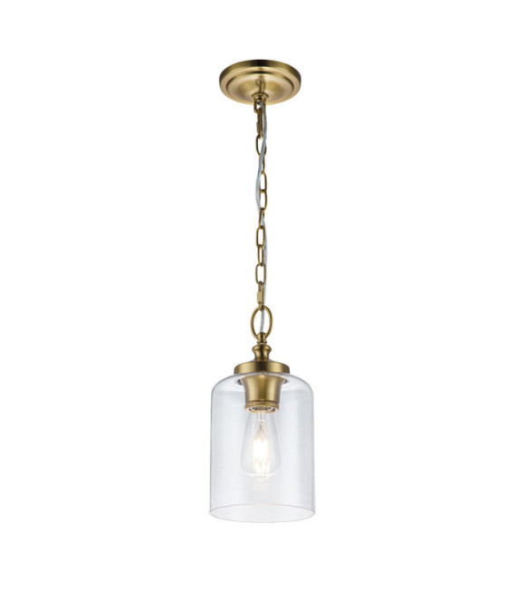 Feiss pendant light Transparent glass, steel Burnished brass