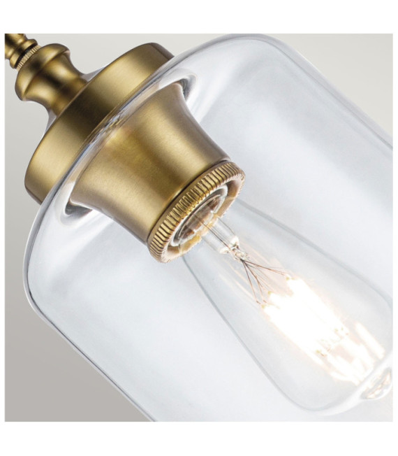 Suspension Feiss Verre transparent,acier Laiton bruni
