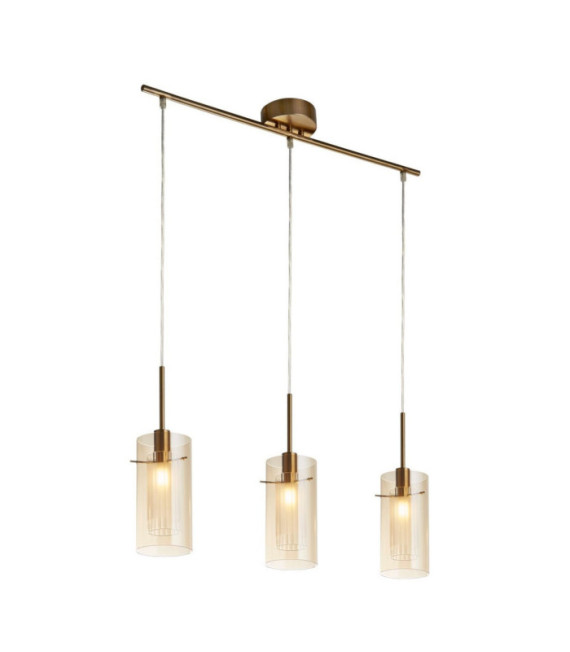 Suspension Duo Acier doux,verre Laiton