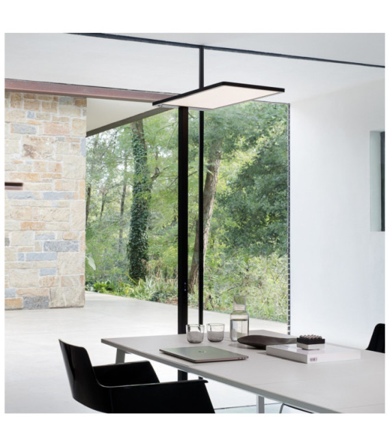 COMFORT LED-Stehleuchte Glas, schwarzes Metall