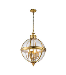 Feiss pendant light Transparent glass, steel Burnished brass