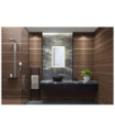 Mirroir Salle de bains Rectangle Acier doux,verre Clair, blanc