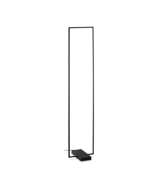 Lampada da Terra a LED Struttura in Metallo, Plastica Nera