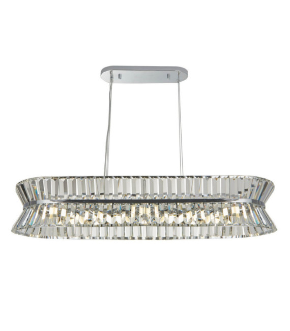 Lampada a sospensione Uptown Acciaio dolce, vetro trasparente, cromo