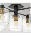 Hinkley ceiling light Clear glass, black steel with heritage brass