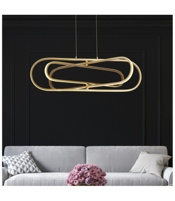 Lampada a sospensione LED Clip Acciaio dolce Bianco, Oro