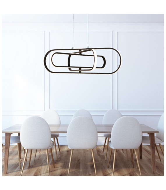 Clip LED-Pendelleuchte Baustahl Weiß, mattschwarz