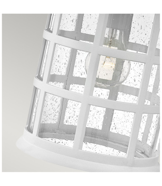 Hinkley Outdoor Wall Light Clear Seeded Glass, Weather Resistant Composite, Textured White