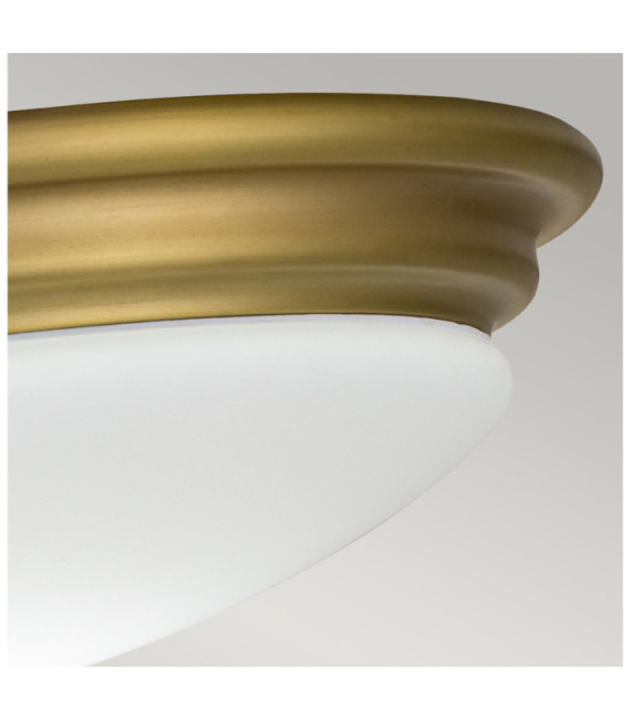 Brompton Ceiling Light Opal Glass, Brushed Brass Steel