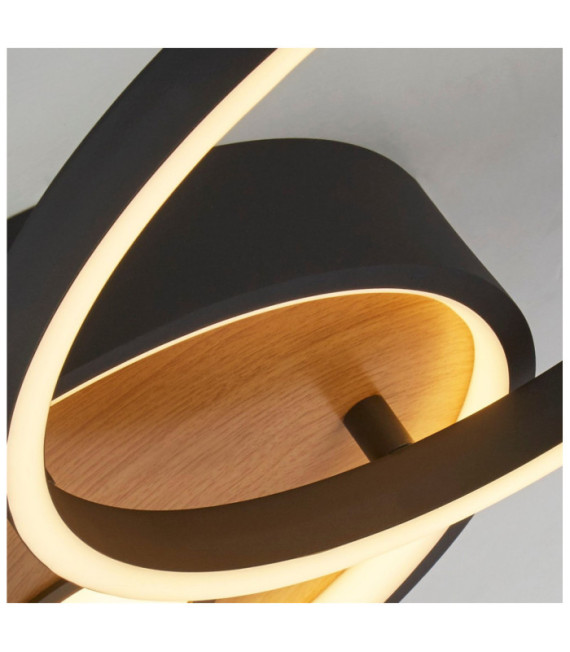 Plafoniera LED Curio Acciaio dolce, silicone Nero, Marrone