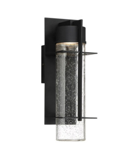 Quoizel exterior wall light Aluminum, transparent grained glass Black earth