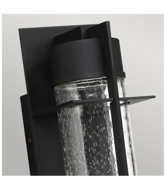 Quoizel exterior wall light Aluminum, transparent grained glass Black earth