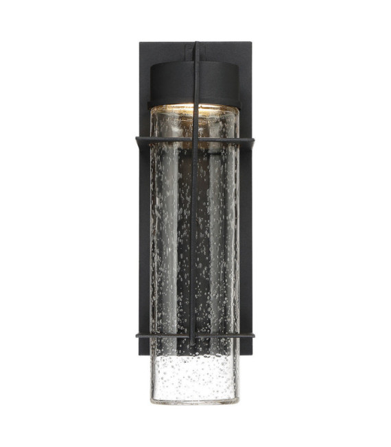Quoizel exterior wall light Aluminum, transparent grained glass Black earth