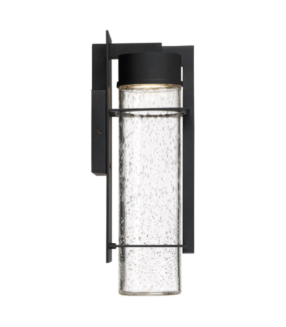 Lampada da parete per esterni Quoizel Alluminio, vetro granulato trasparente Nero terra