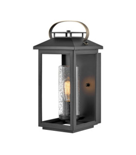 Hinkley outdoor wall light Transparent seeded glass, EPMM (plastic composite, stone) Black