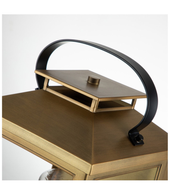 Applique murale extérieur Hinkley Verre à graines transparent,EPMM (composite plastique,pierre) Laiton vieilli peint