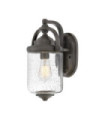 Hinkley Outdoor Wall Sconce Clear Seeded Glass, Weather Resistant Composite, Oil Rubbed Bronze