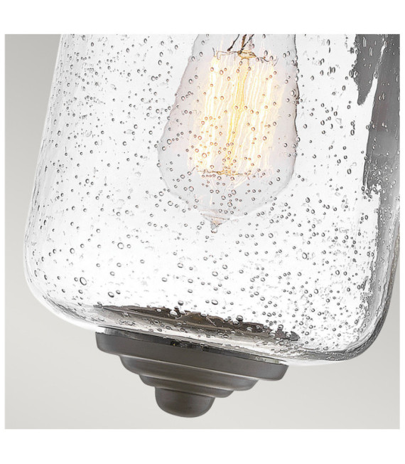 Hinkley Outdoor Wall Sconce Clear Seeded Glass, Weather Resistant Composite, Oil Rubbed Bronze